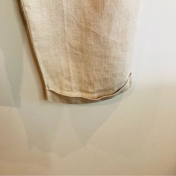 J  CREW Sz 10 100% Linen Elastic Band Drawstring Waist Pockets Tapered Leg Pants - Picture 5 of 12